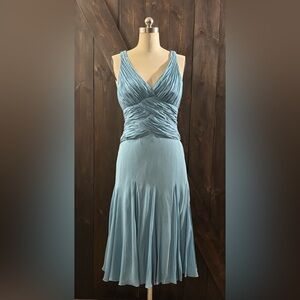 Jones New York Elegant Blue Chiffon Silk Dress